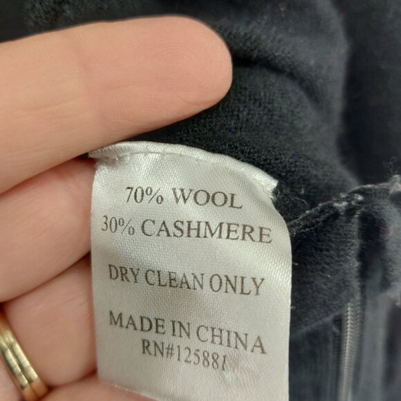 Brochu Walker Black Wool Cashmere Cardigan with side zip details Blaxk Small - Picture 4 of 7